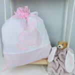 Sacca per Cambio Neonato con Orsetto Applicato e Ricamato Bimba