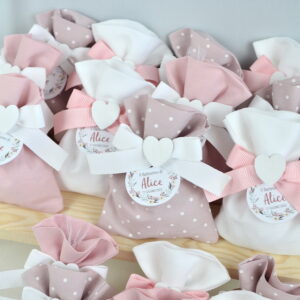 Sacchetti Portaconfetti con Cuore in Legno