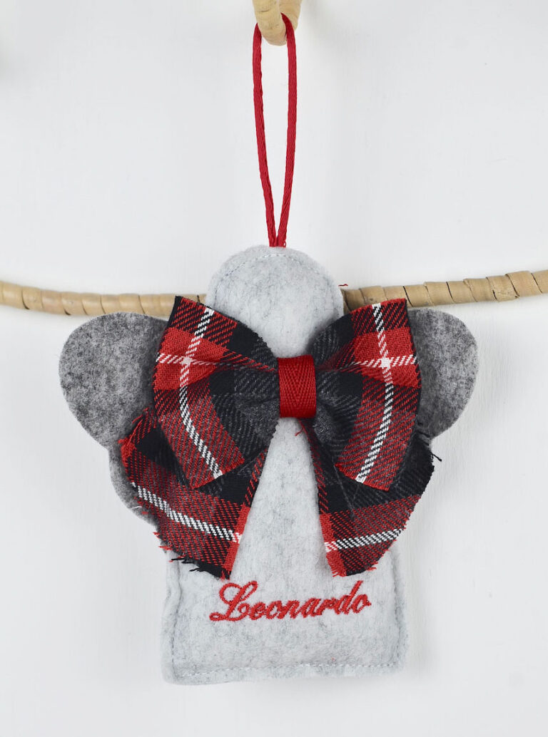 Angioletto Natalizio in Pannolenci, con ricamo personalizzabile.