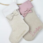 Calza Natalizia Personalizzata, tessuto panama. Possibilità ricamo nome o iniziali.