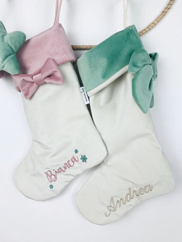 Calza Natalizia in Velluto, personalizzabile.